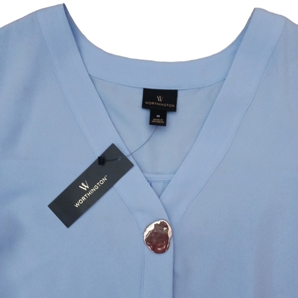 Worthington Light Blue Blouse - Picture 7 of 9